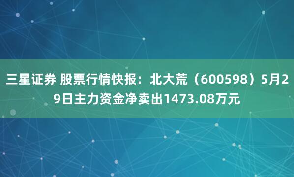 三星证券 股票行情快报：北大荒（600598）5月29日主力资金净卖出1473.08万元